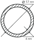 Труба нержавеющая цельнотянутая 08х18н10т 57х4