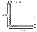 Уголок нерж. никельсодержащий 100х10